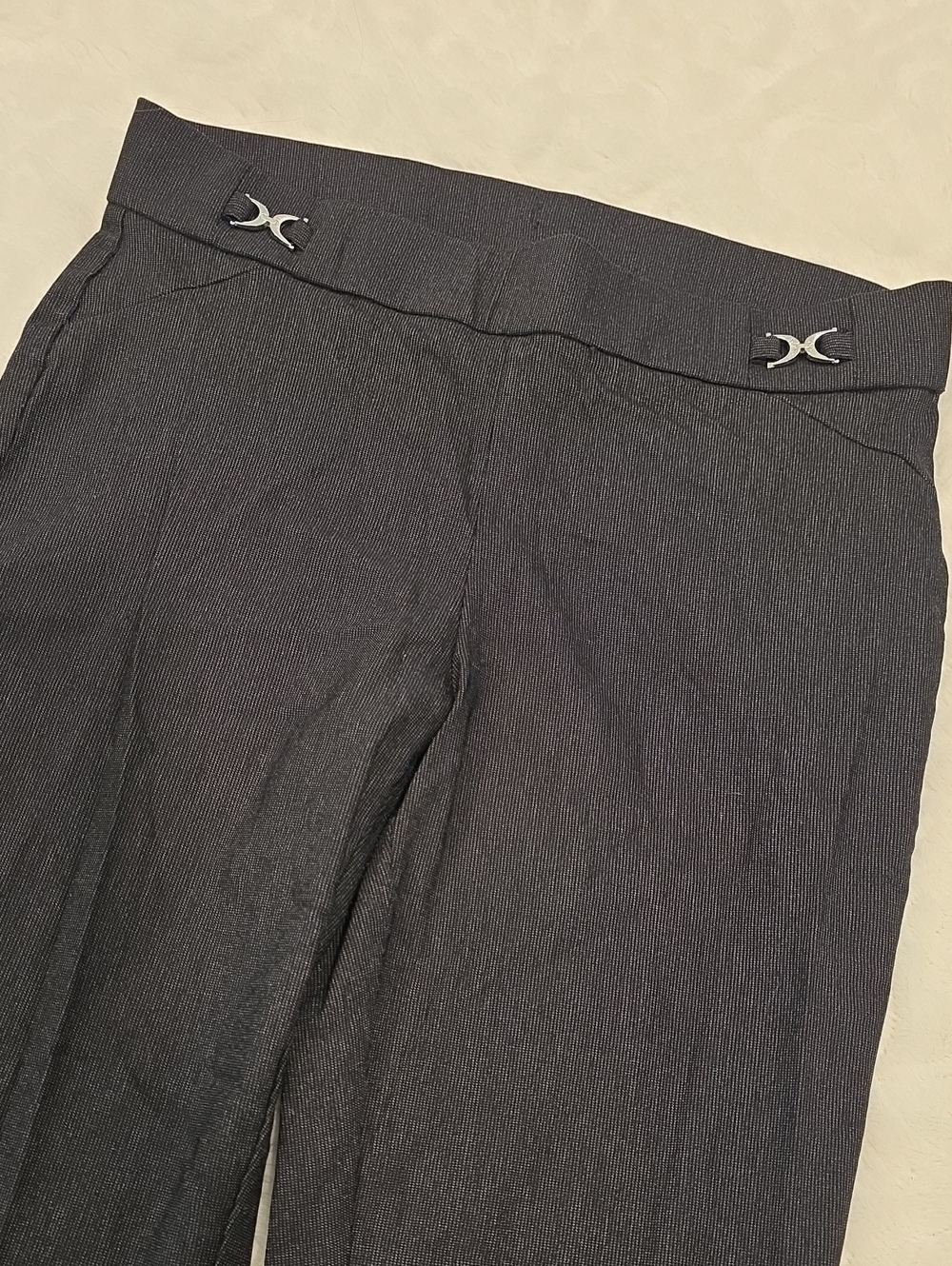 Rafaella Black Stretch Dress Trousers with Silver Accent